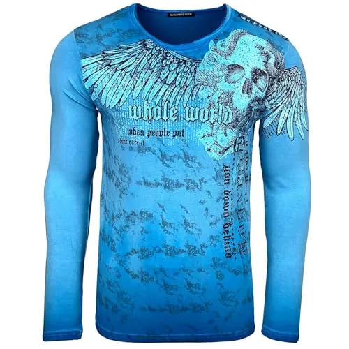 Subliminal Mode BX709 t-shirt manches longues bleu turquoise L