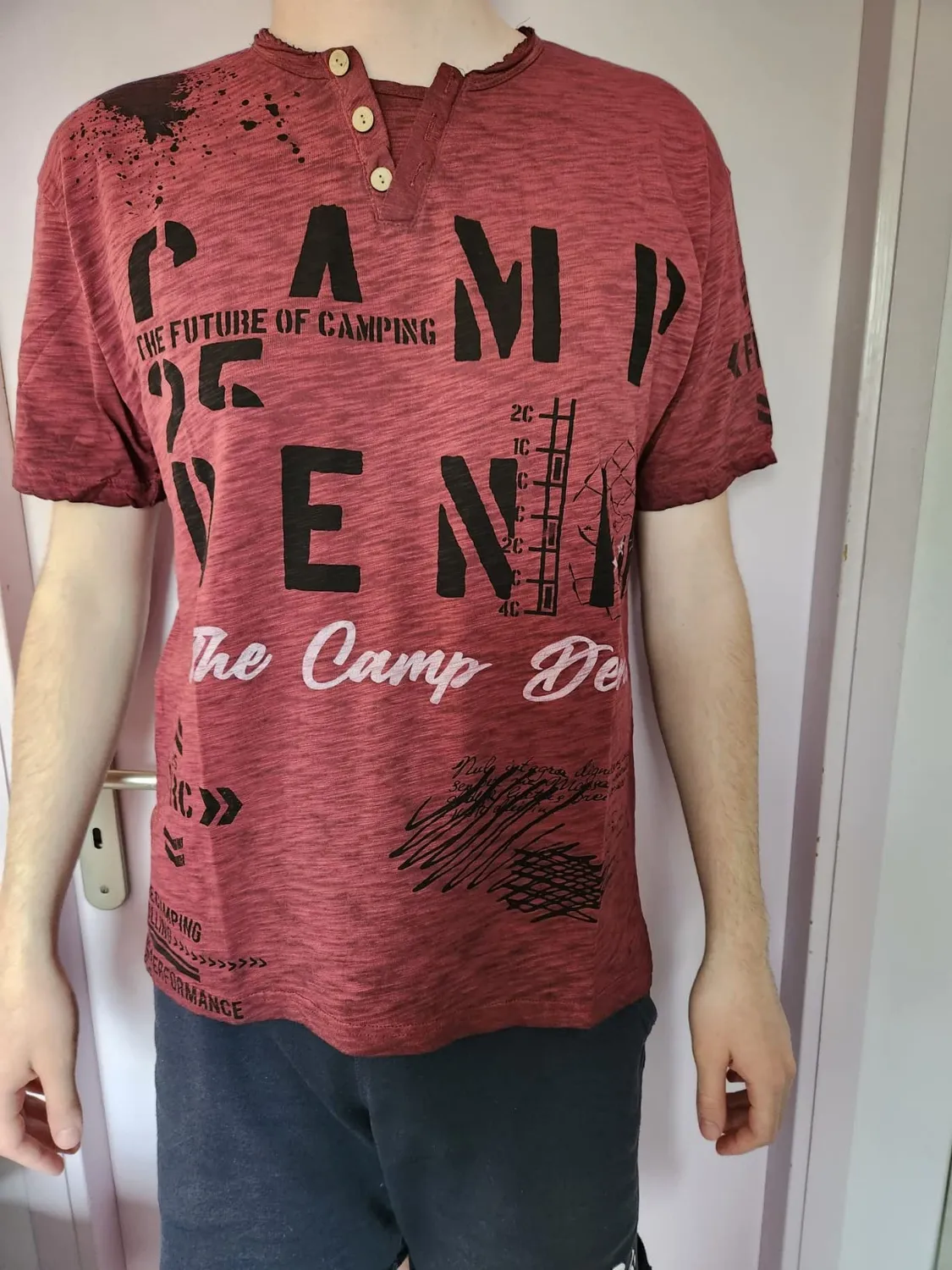 Subliminal Mode BX152 t-shirt col rond L bleu jean délavé