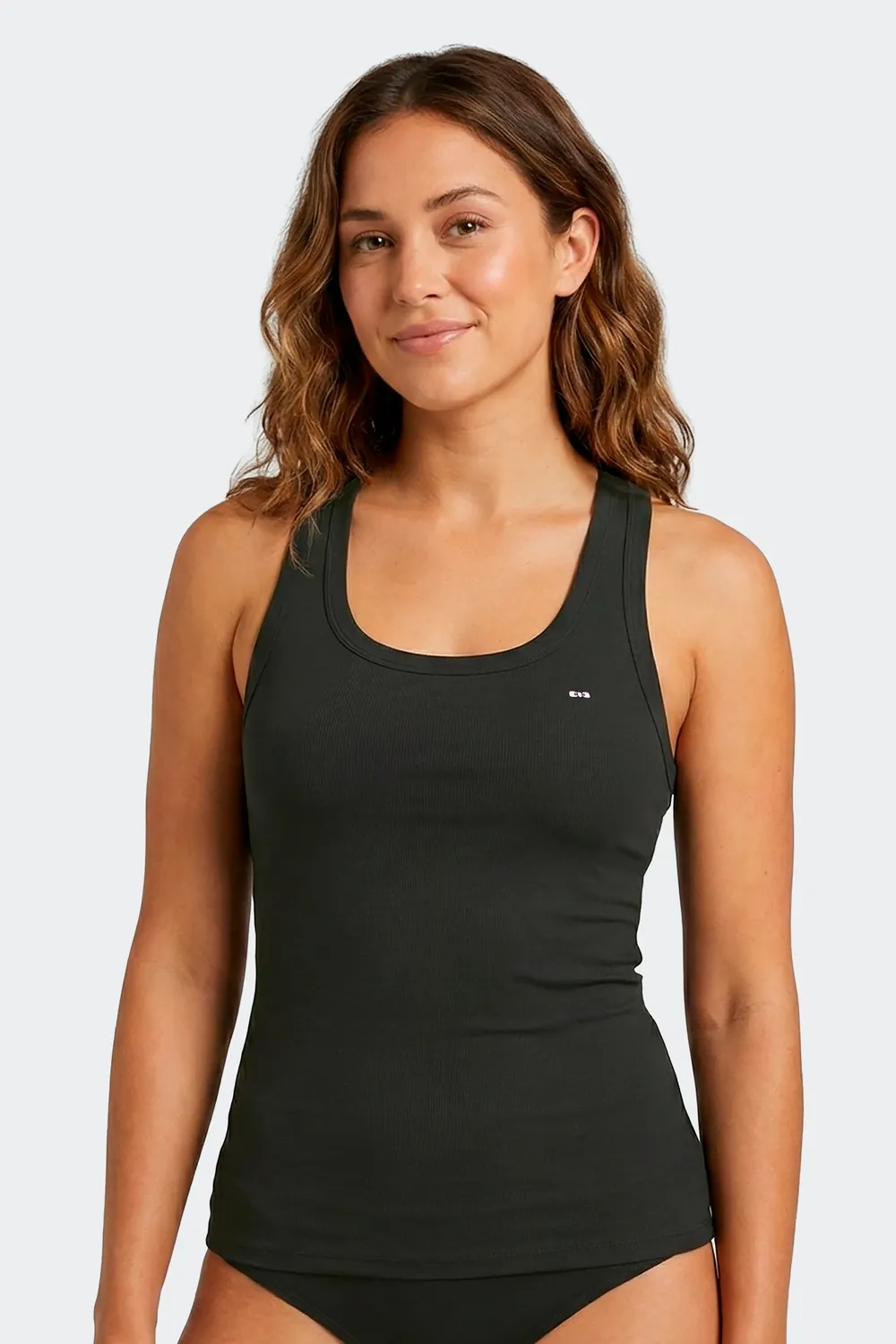 Eden Park débardeur dos nageur Tencel stretch noir femme