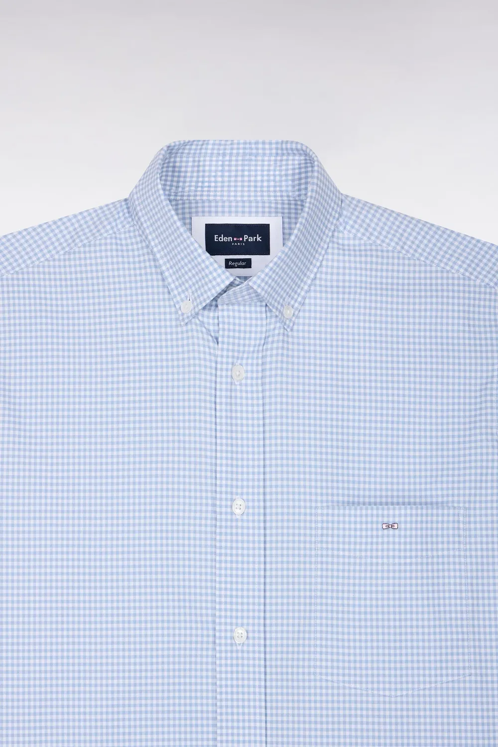 Eden Park Legend chemise homme bleu ciel carreaux Vichy