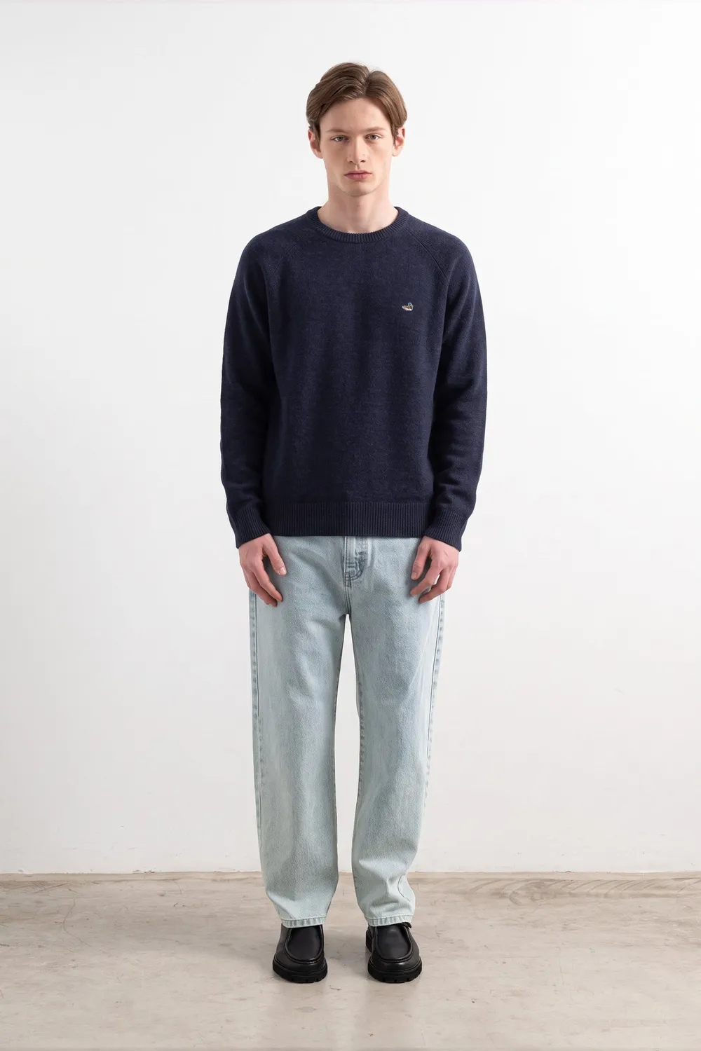 Edmmond Studios Duck Sweater pull bleu marine laine mérinos