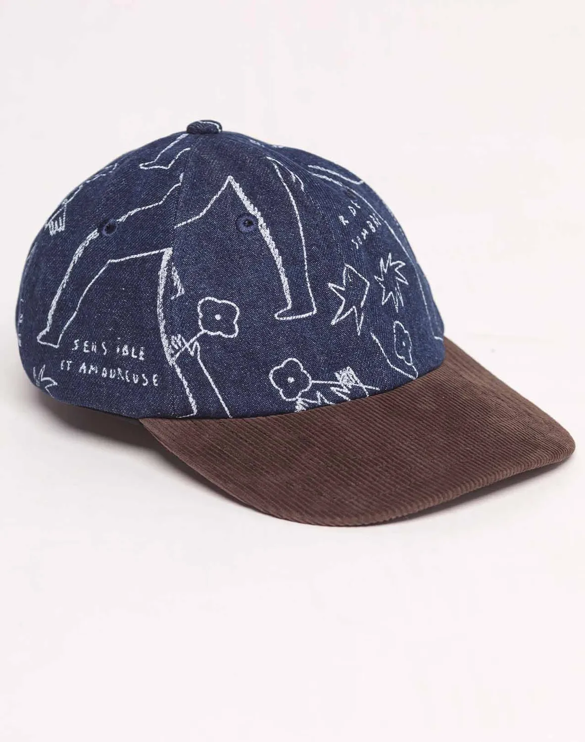 OLOW Six Panel casquette denim bleu marron