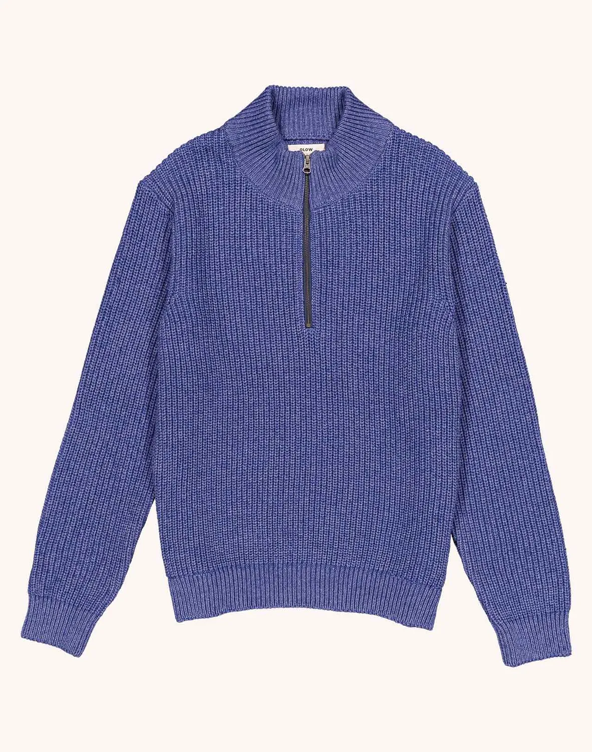 OLOW Banjo pull col zippé bleu chiné