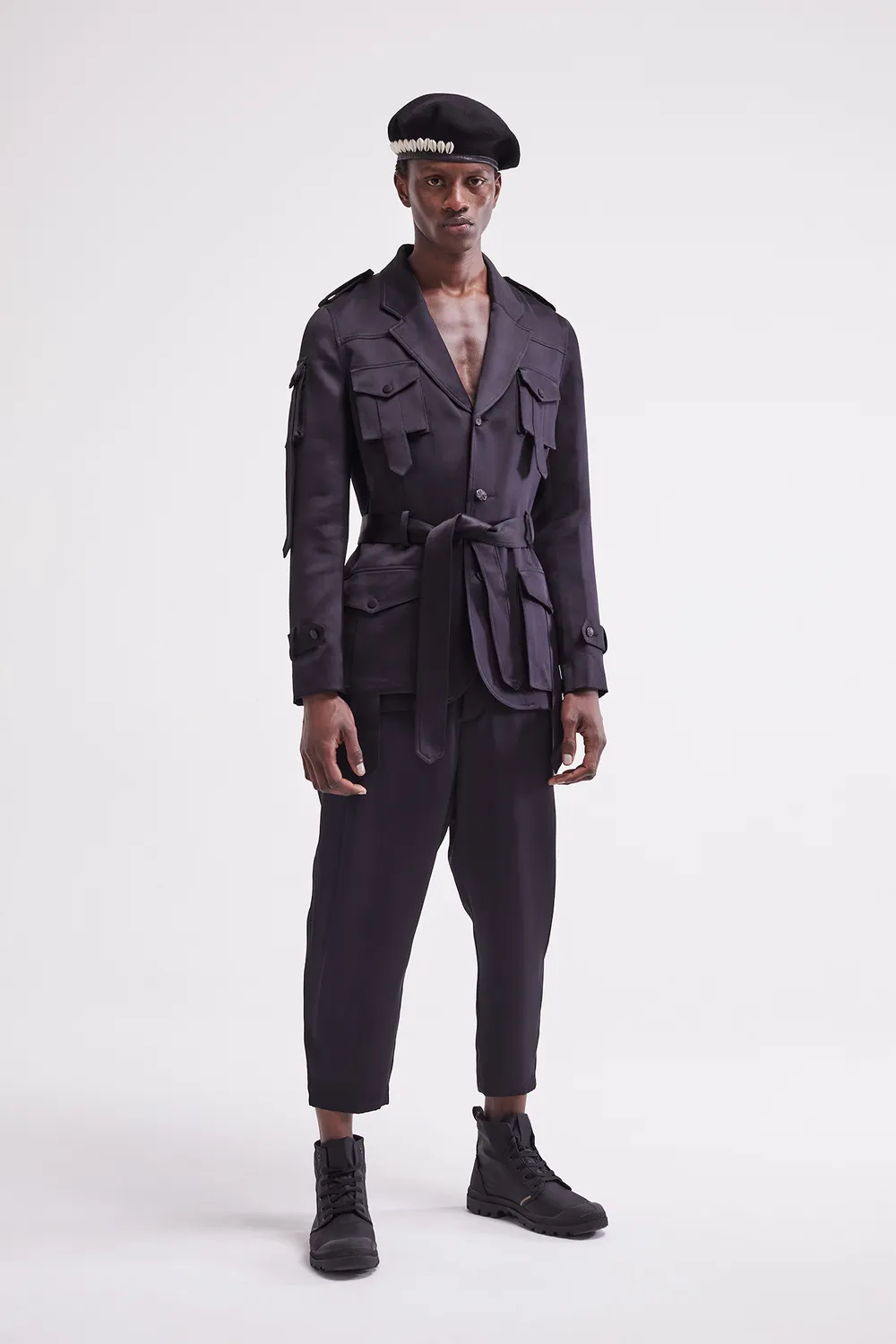 French Deal Saharienne Soie veste satin de soie