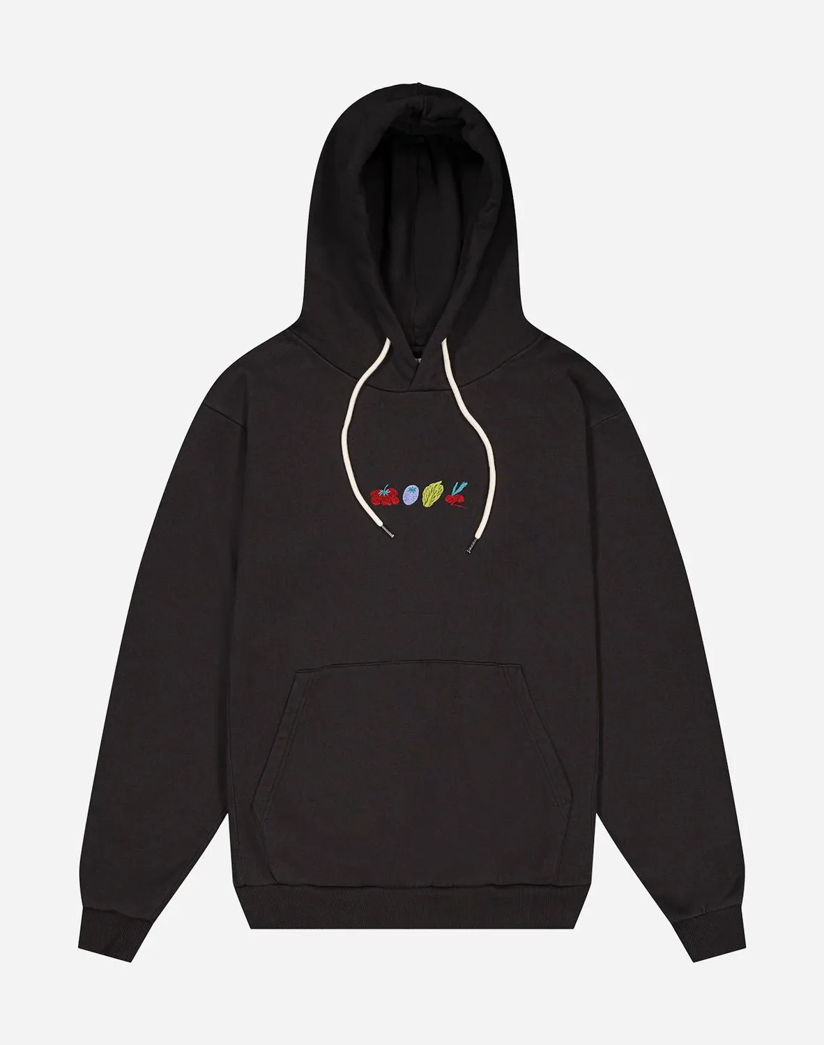 OLOW Hood vegetables hoodie noir carbone molleton bio