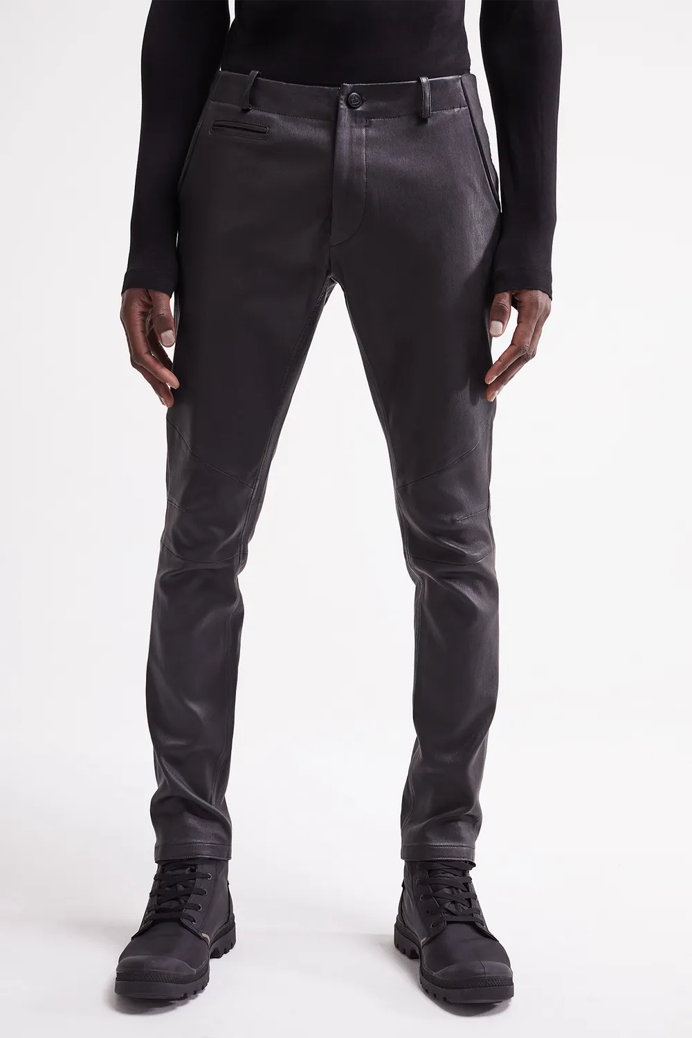 French Deal Sensation pantalon cuir agneau stretch
