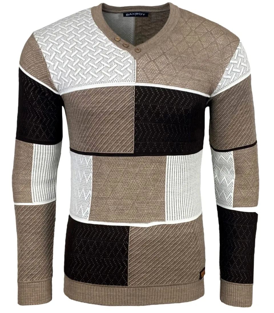 Subliminal Mode BX52301 pull homme beige L col V