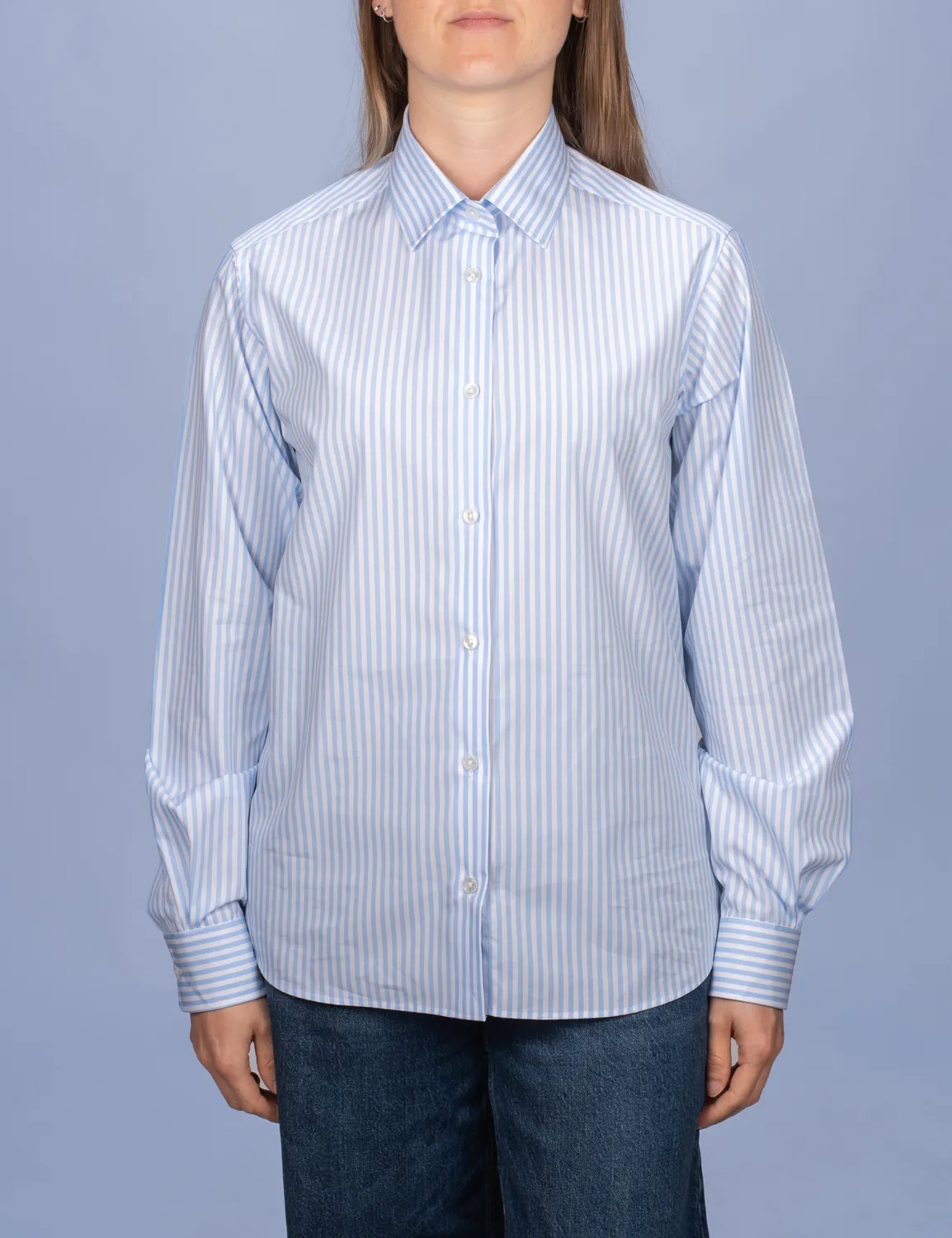 La Chemise Française Rayure Bleu Ciel chemisier rayures