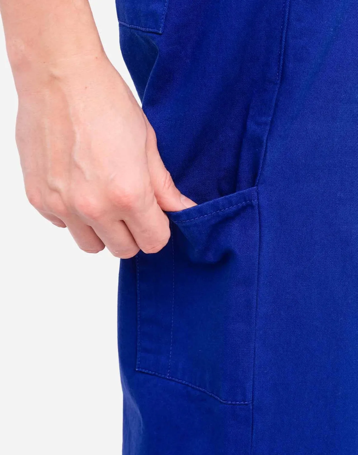 OLOW Chuck pantalon bleu roi serge coton bio