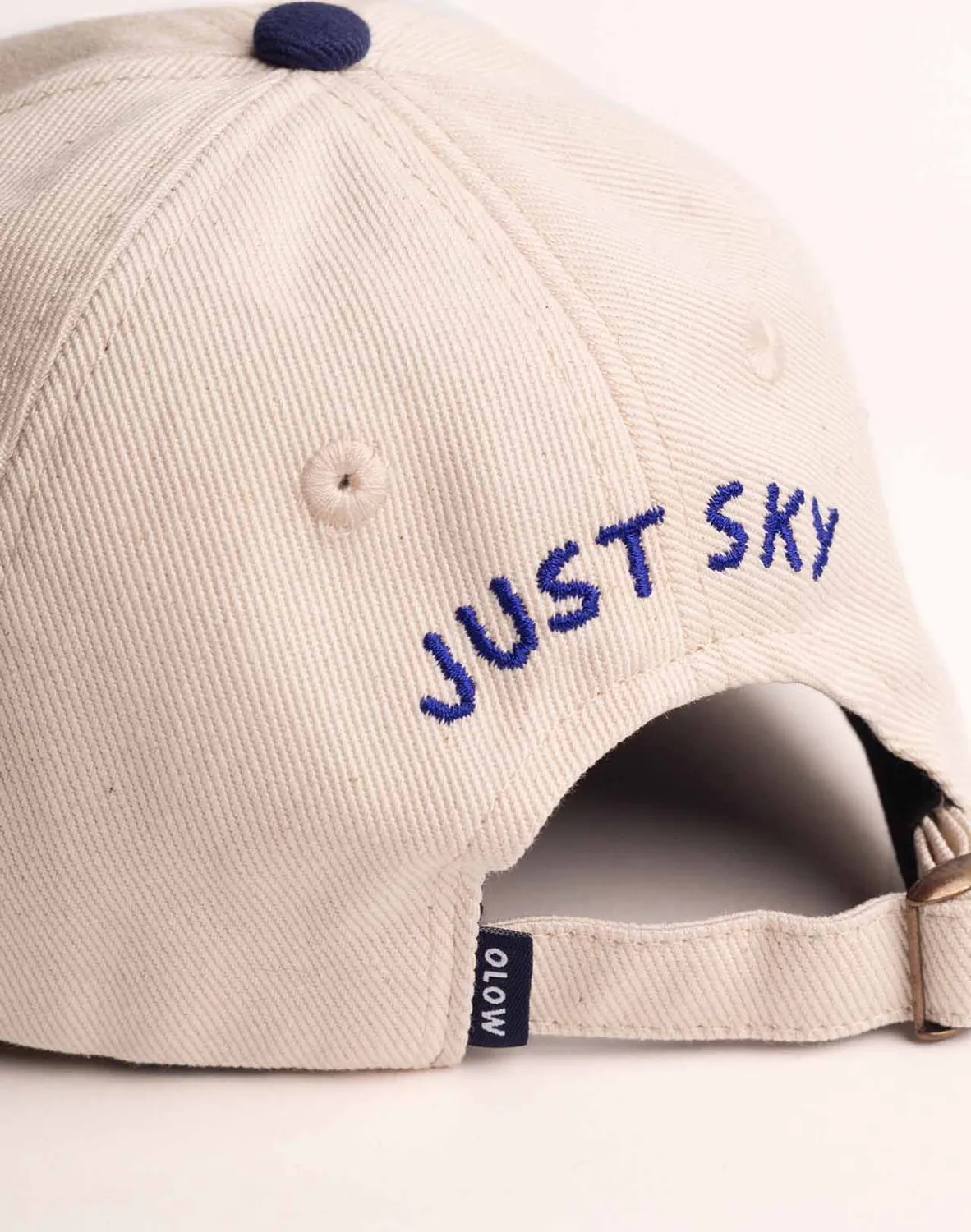 OLOW Just Sky Six Panel casquette écru bleu coton bio