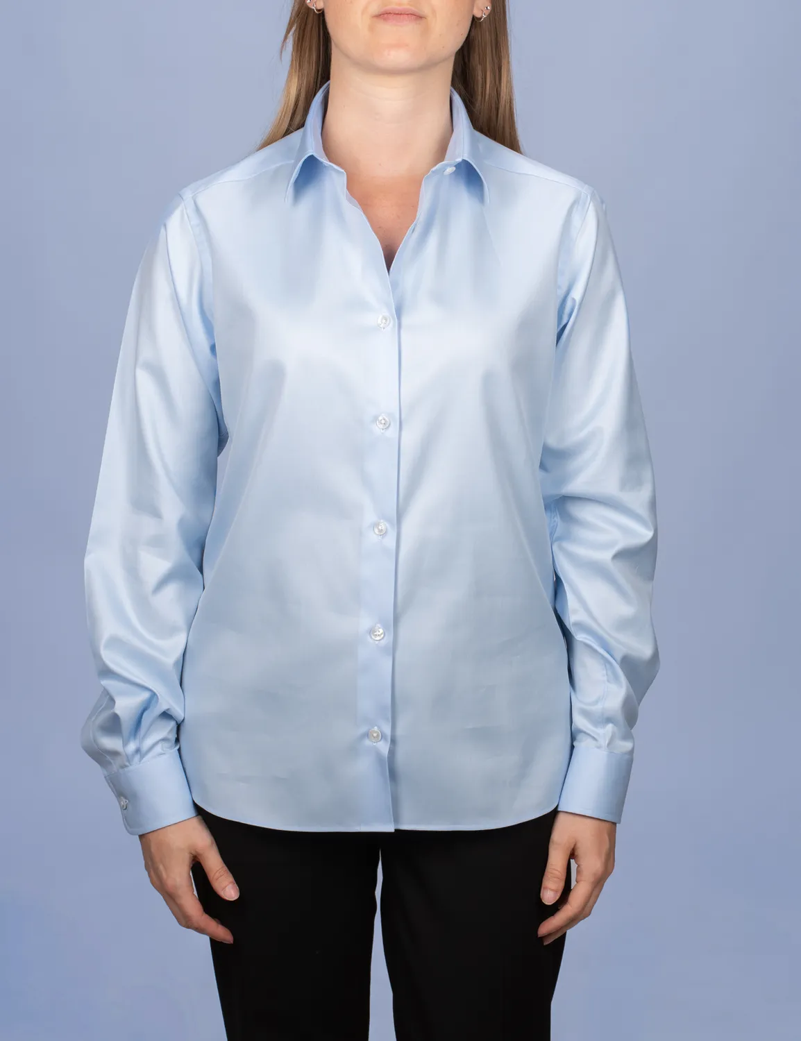 La Chemise Française Twill Fin chemisier femme bleu ciel
