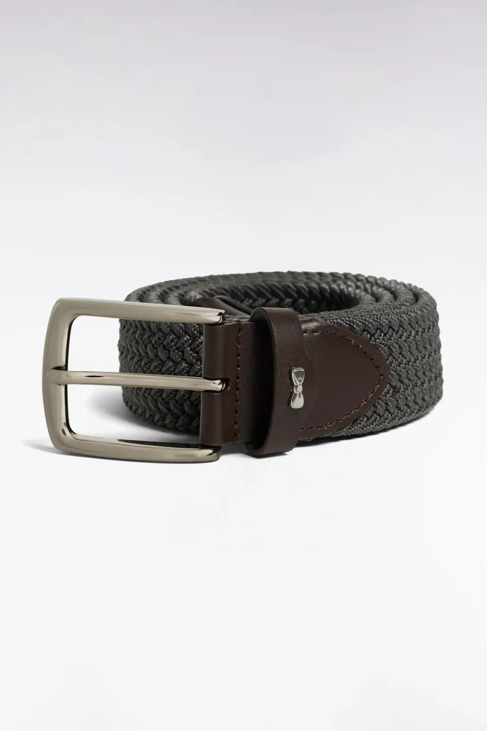 Eden Park ceinture tressée élastique grise homme