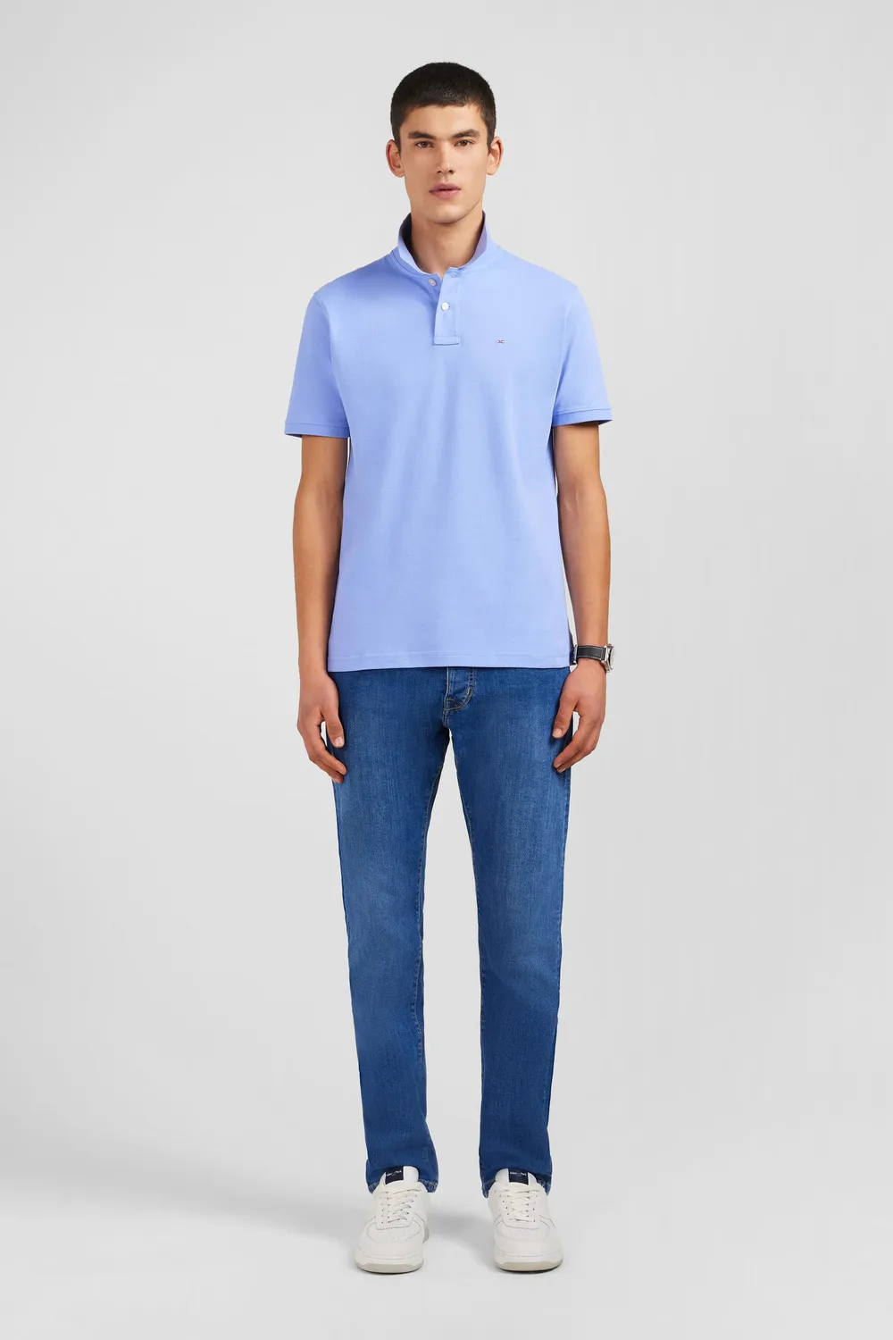 Eden Park PPKNIPCE0006 polo coton pima bleu stretch