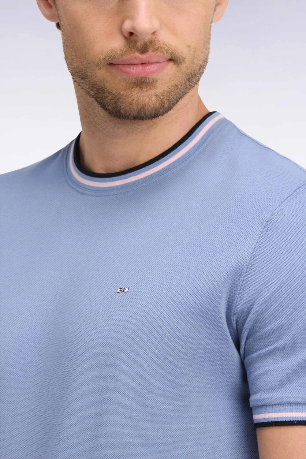 Eden Park t-shirt coton bleu rayé coupe droite homme