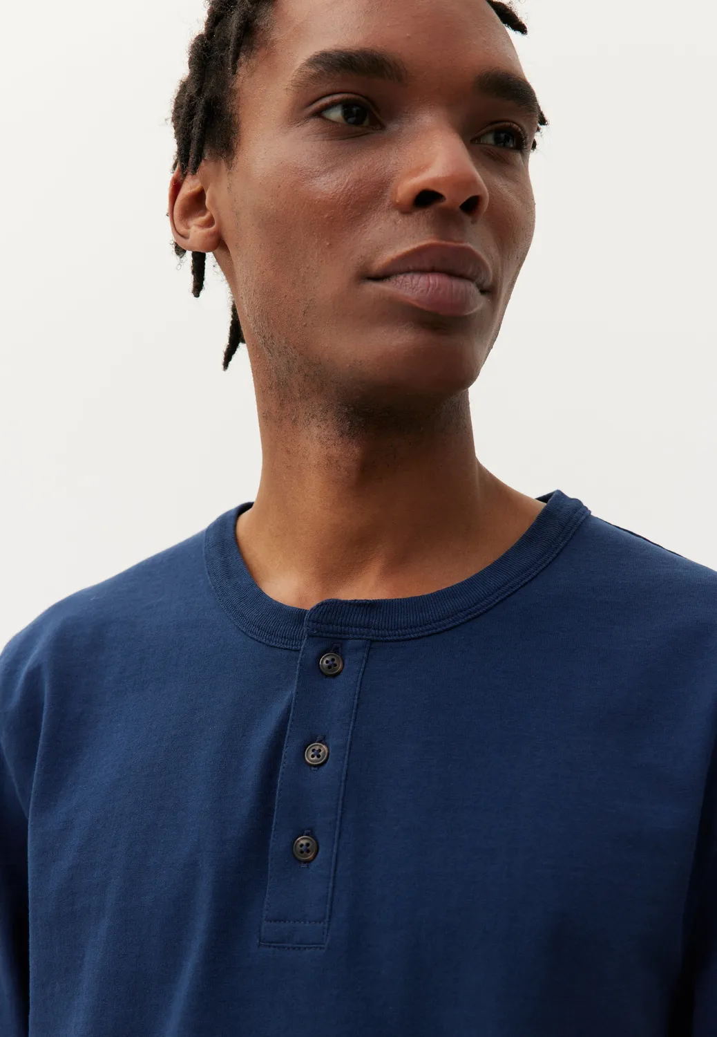 Loom Le Henley t-shirt manches longues bleu marine