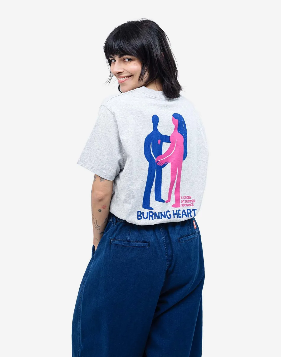 OLOW Romance t-shirt gris chiné coton bio