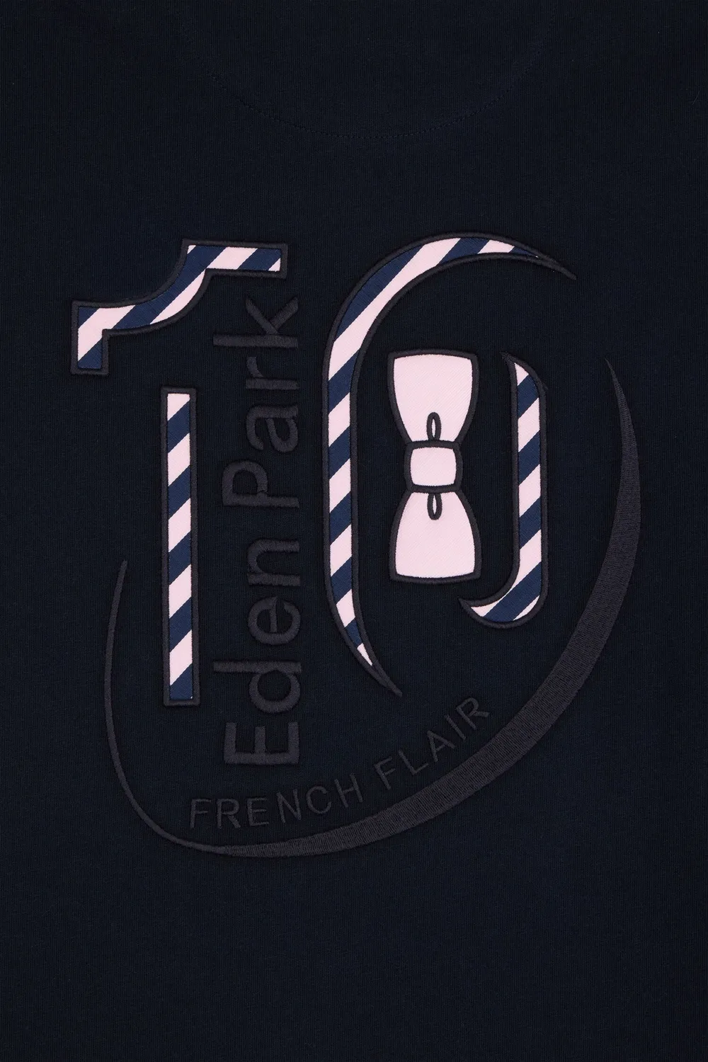 Eden Park t-shirt manches longues coton marine droit