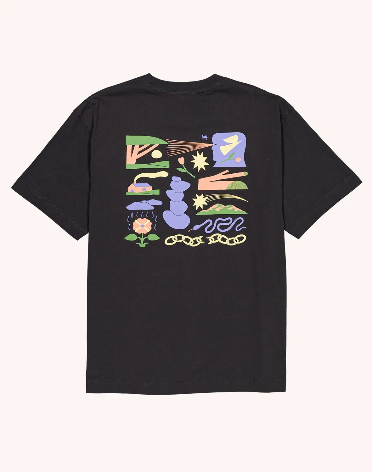 OLOW Elsewhere t-shirt noir carbone coton bio