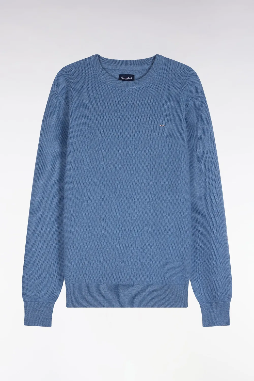 Eden Park H26MAIPU0005 pull bleu maille nid d'abeille