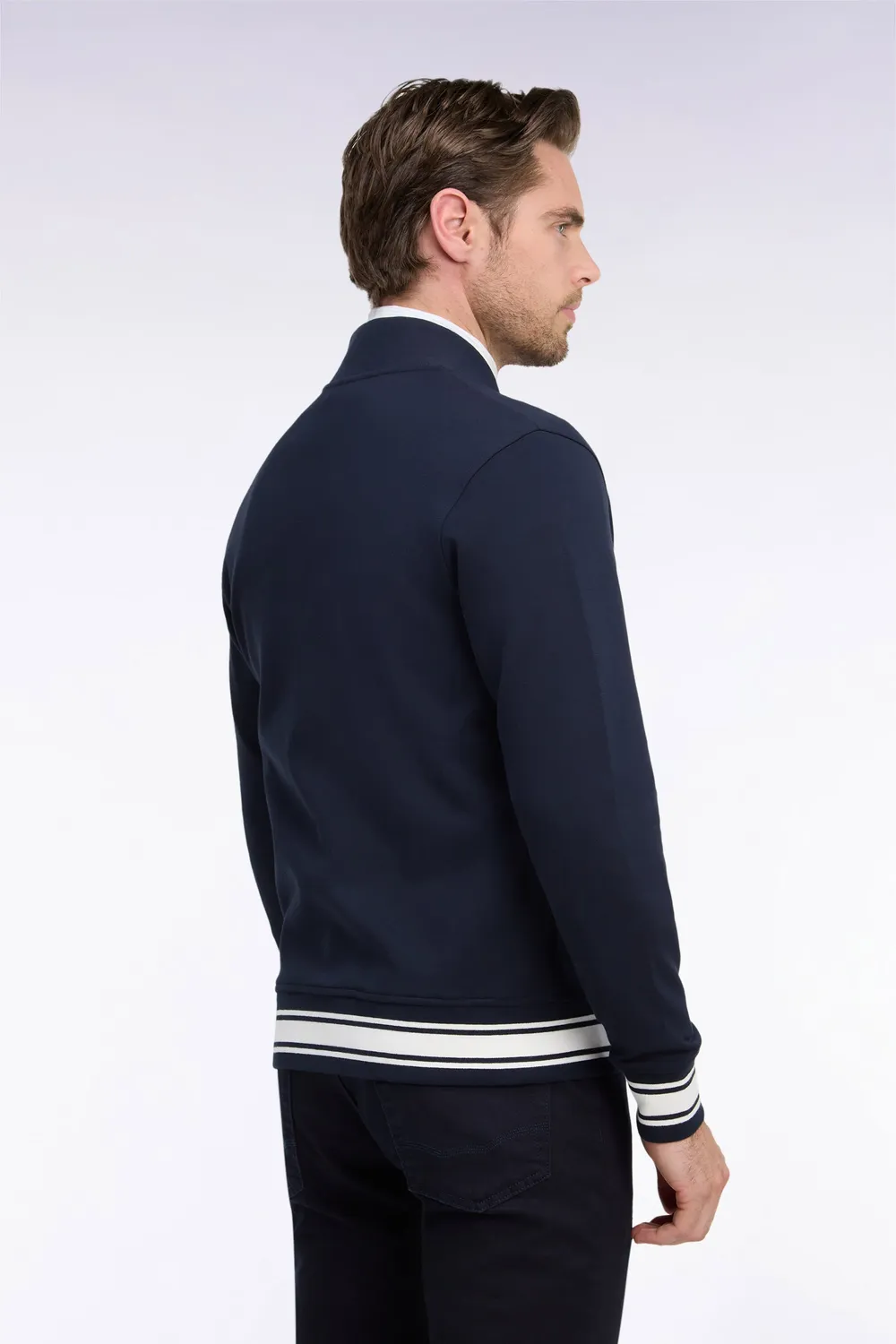 Eden Park College sweatshirt zippé Teddy marine homme