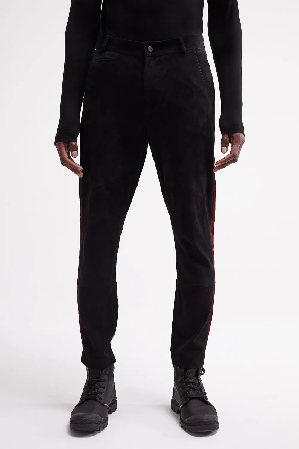 French Deal Old School Jog pantalon cuir bordeaux