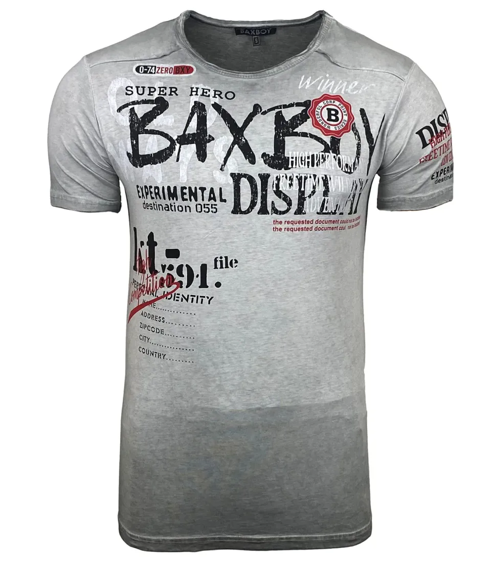 Subliminal Mode BX147 t-shirt homme gris clair S coton