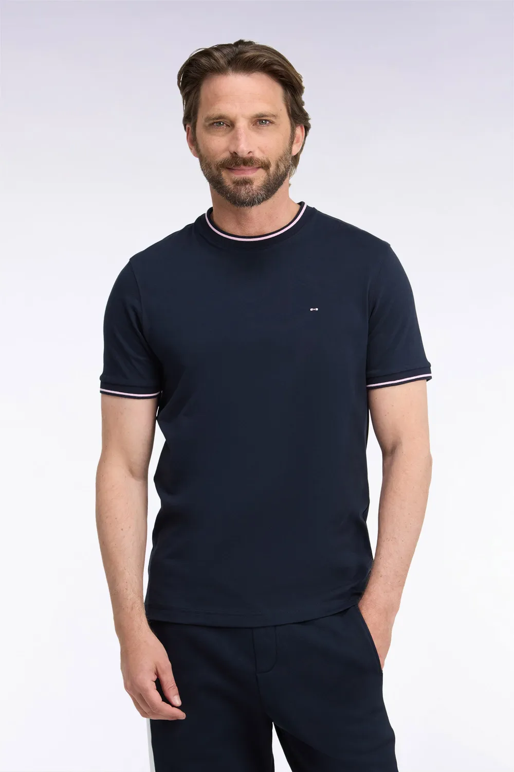 Eden Park Tricolore t-shirt marine coupe droite coton