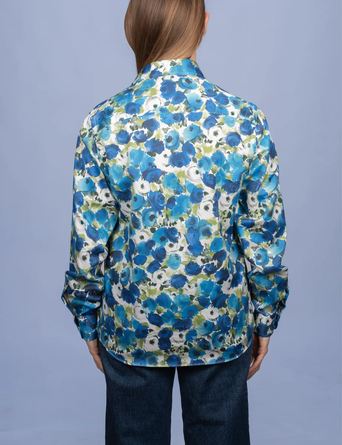 La Chemise Française Roseraie Bleue chemisier femme floral bleu