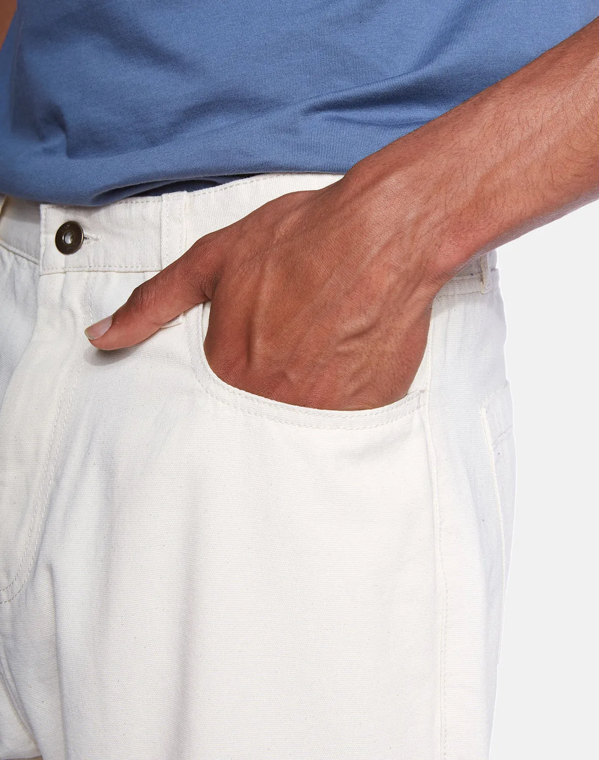 OLOW Jacquot pantalon workwear écru coton bio