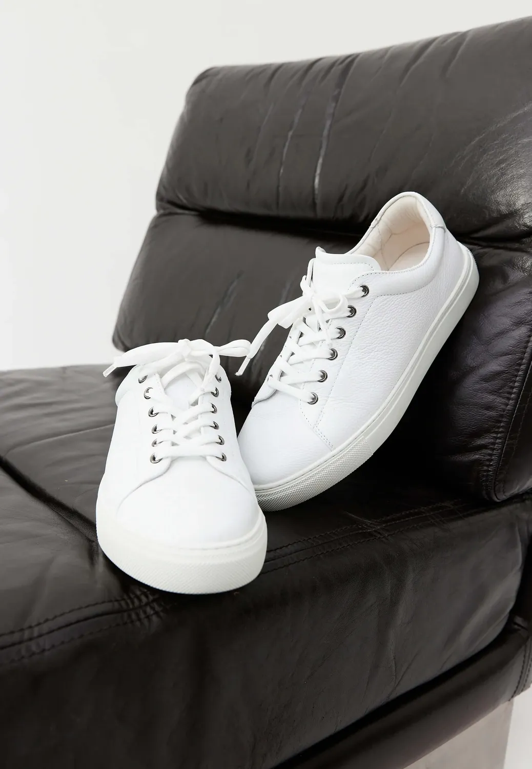 Loom baskets sneakers cuir blanc