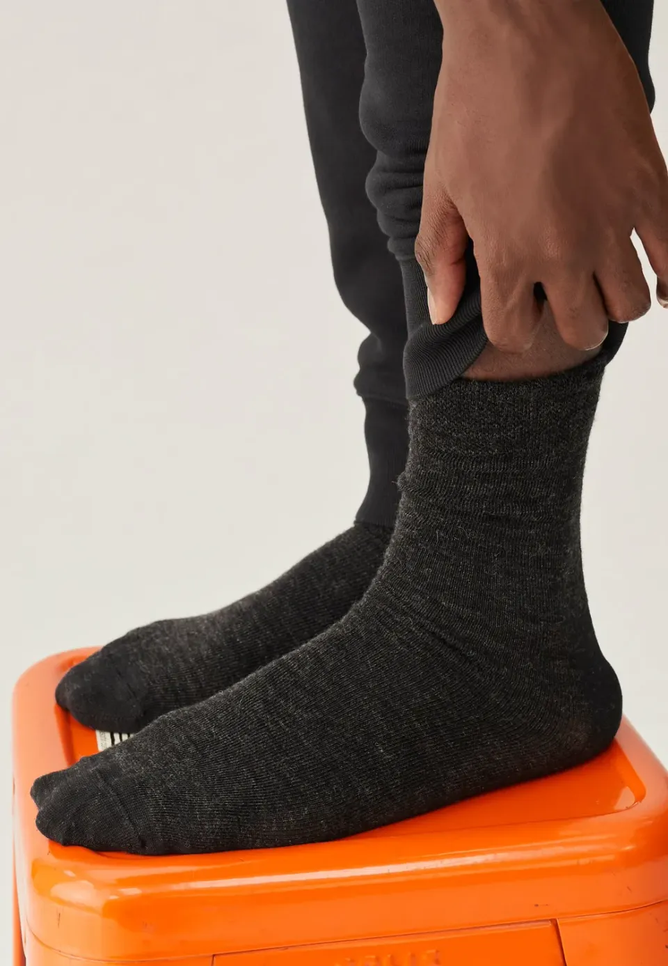 Loom chaussettes en laine chaussettes gris anthracite chaudes