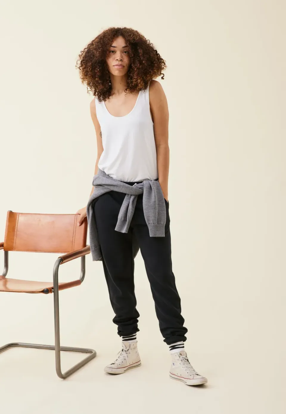 Loom jogging jogpant noir poche zippée coton bio