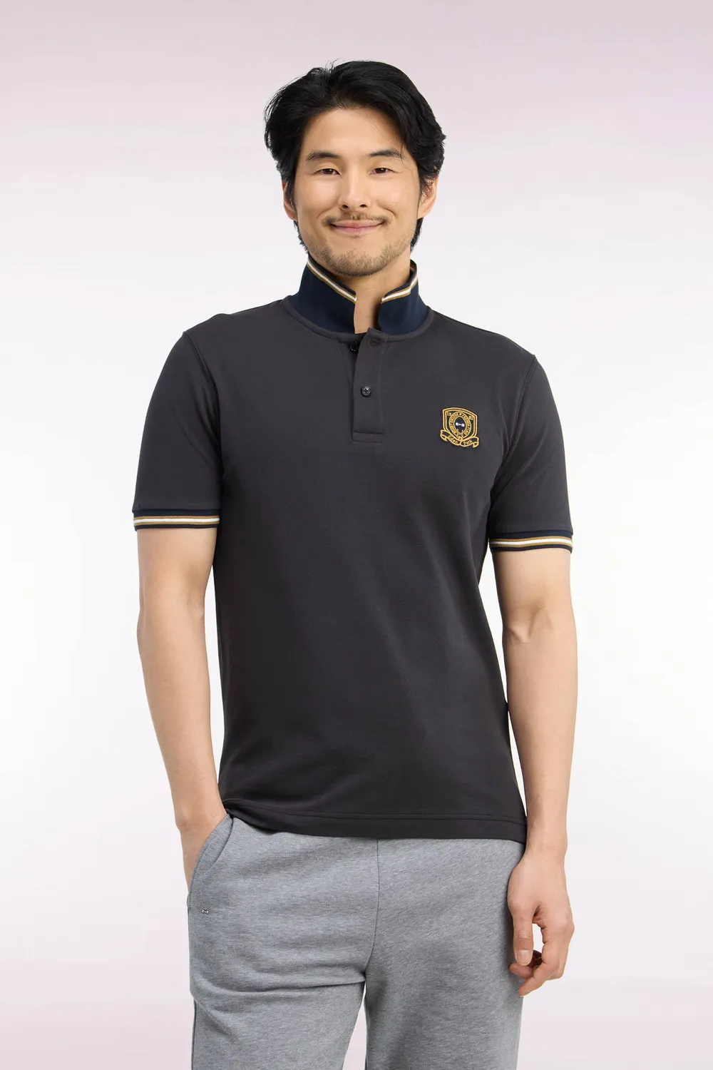 Eden Park College H26MAIPC0035/MAF1 polo marron piqué coton