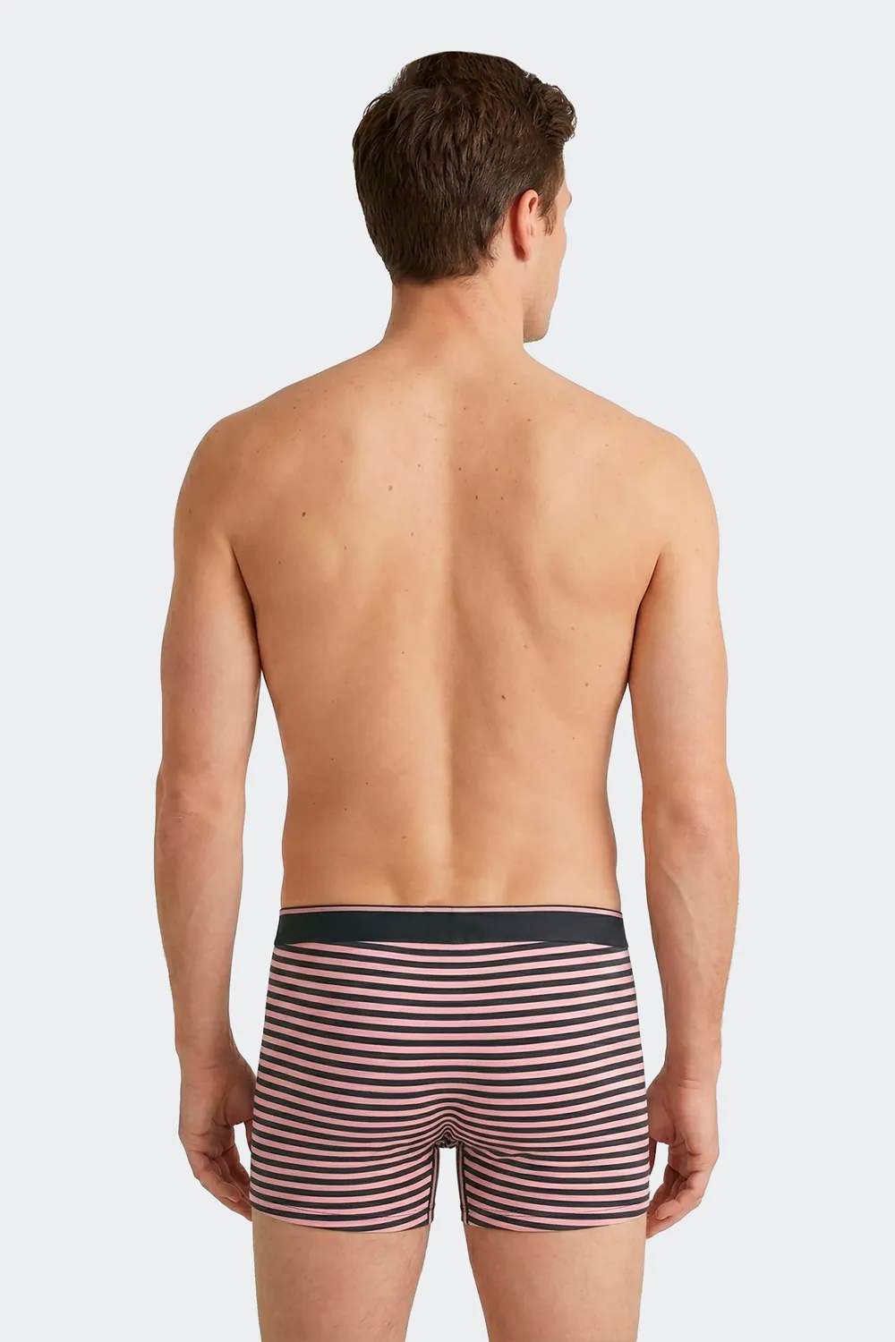 Eden Park lot 2 boxers coton stretch marine rayures roses