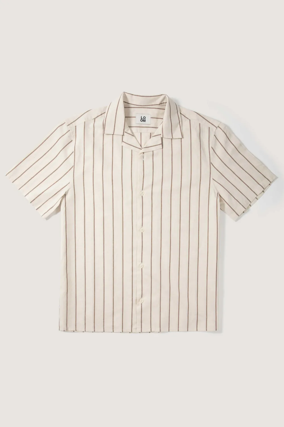 Loom chemise manches courtes coton lin bleu clair