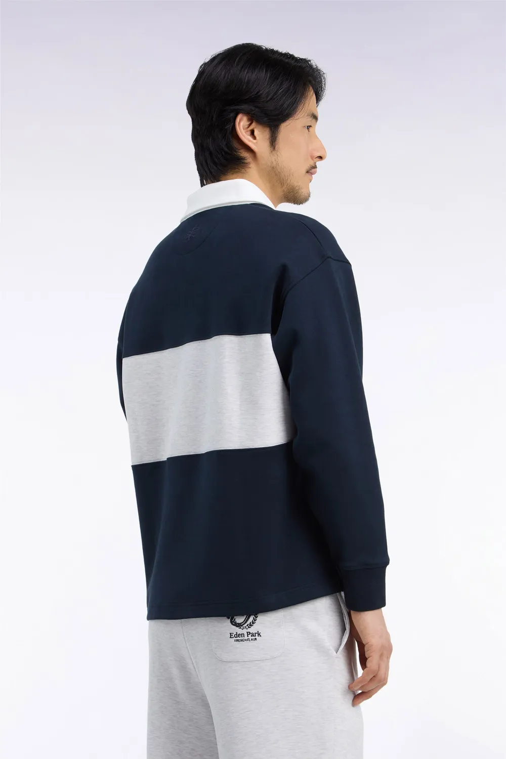 Eden Park Rugby Heritage H26MAISW0041 sweat marine chiné loose