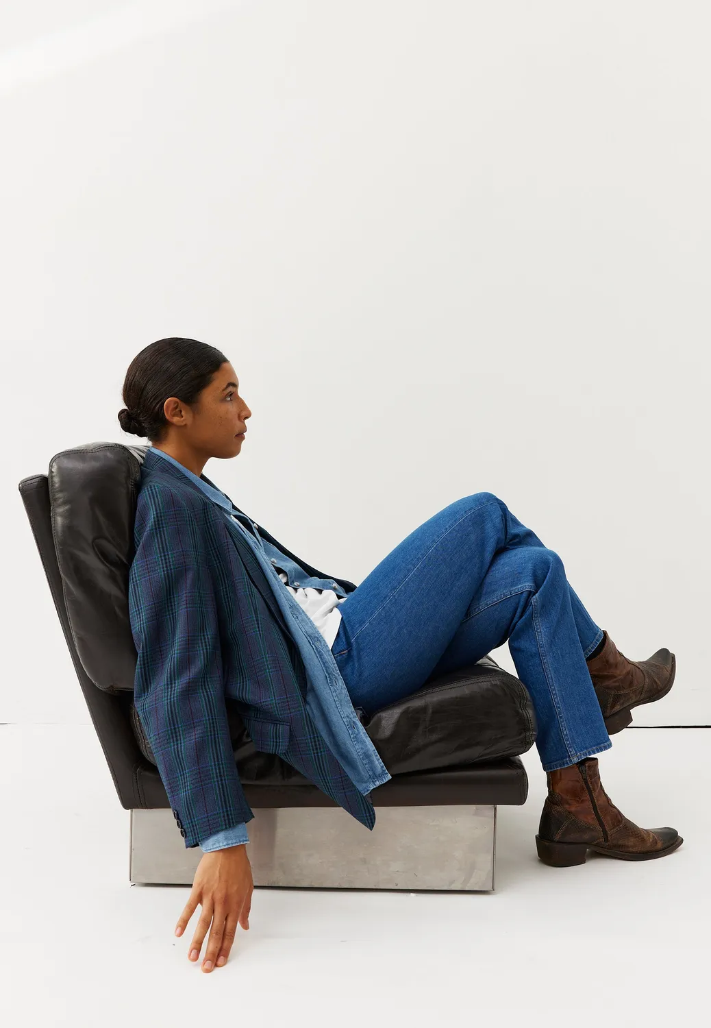 Loom Le jean droit bleu denim stretch