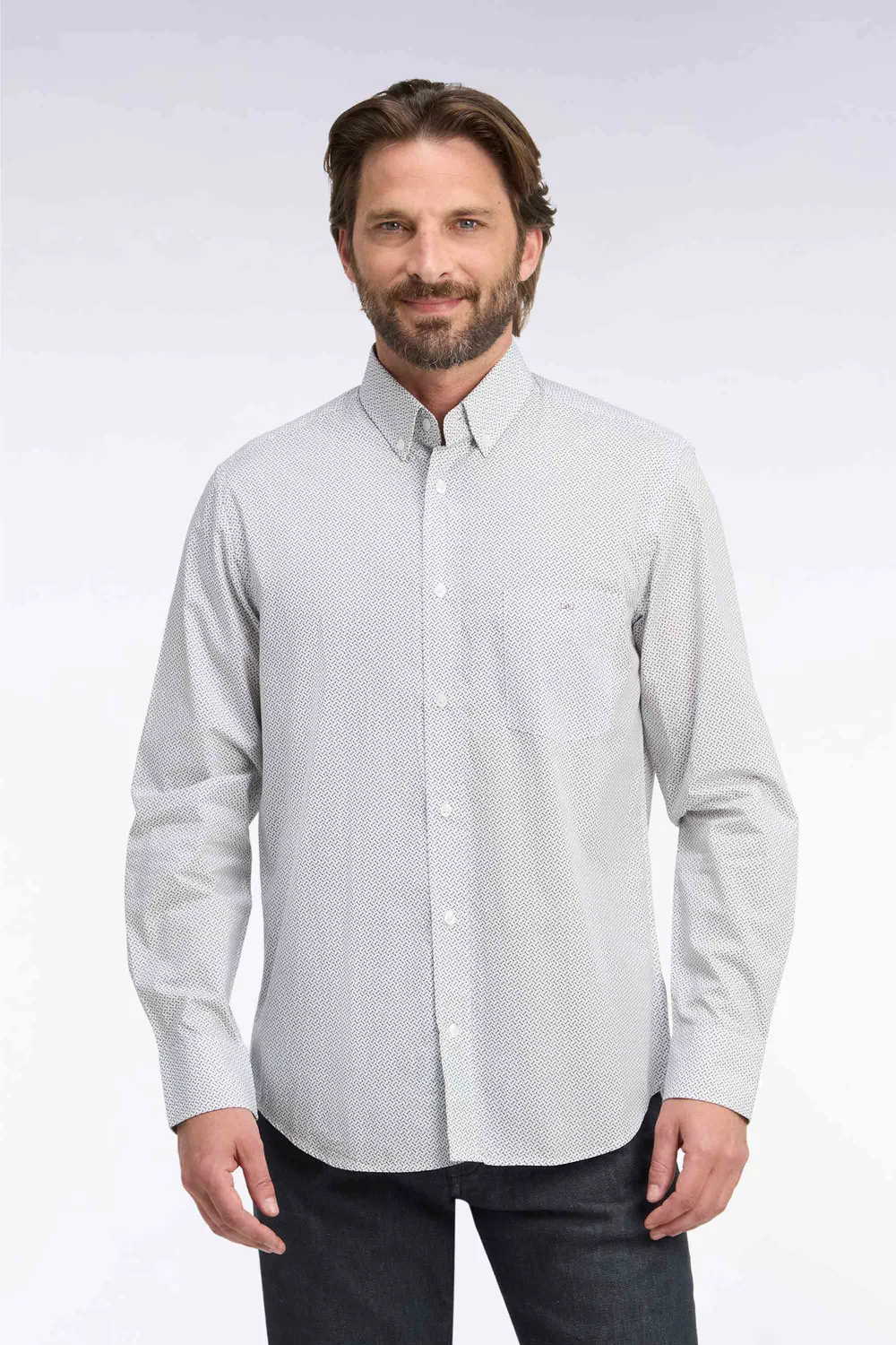 Eden Park chemise homme coton blanc micromotifs M