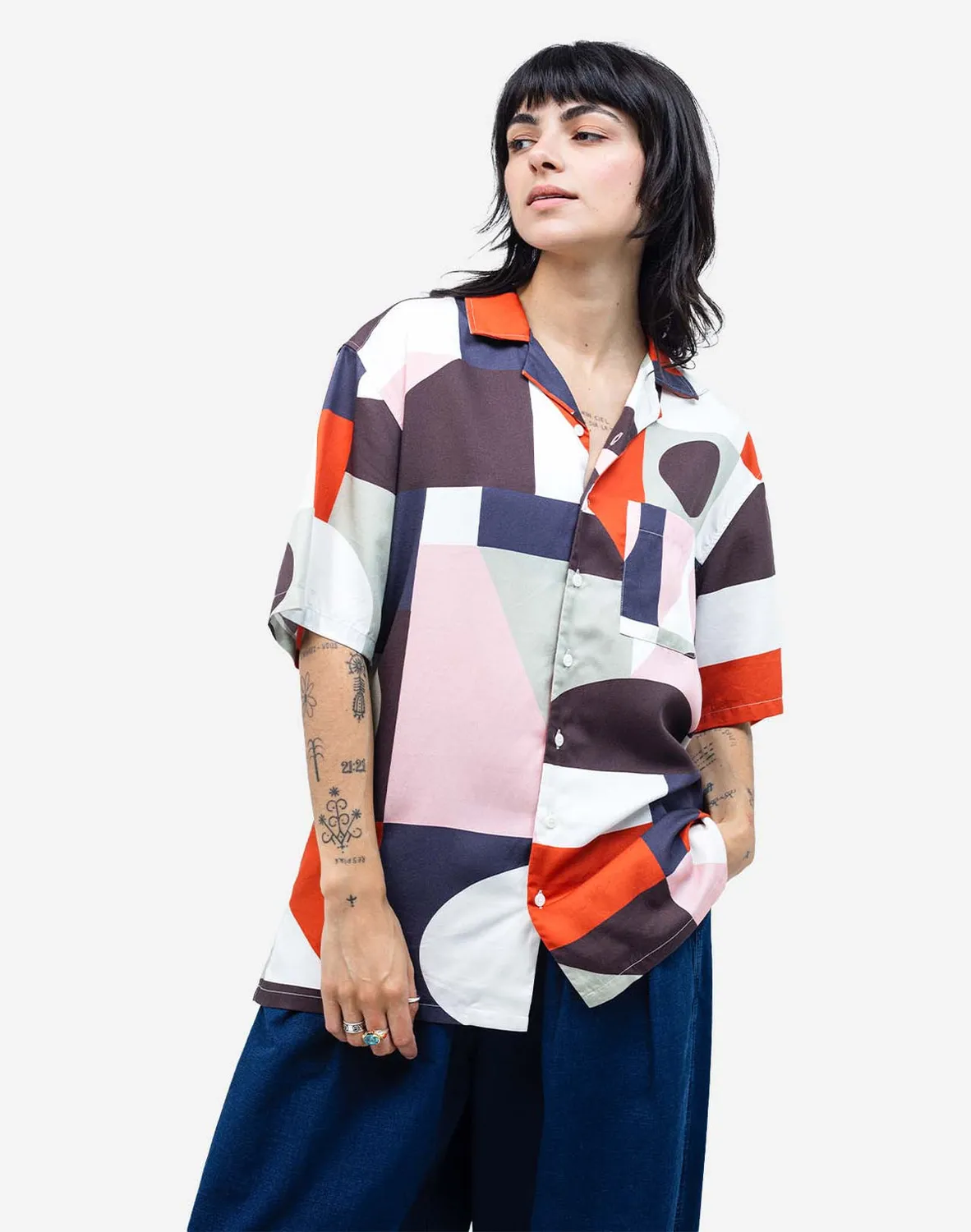 OLOW Aloha Cubism chemise multicolore Tencel