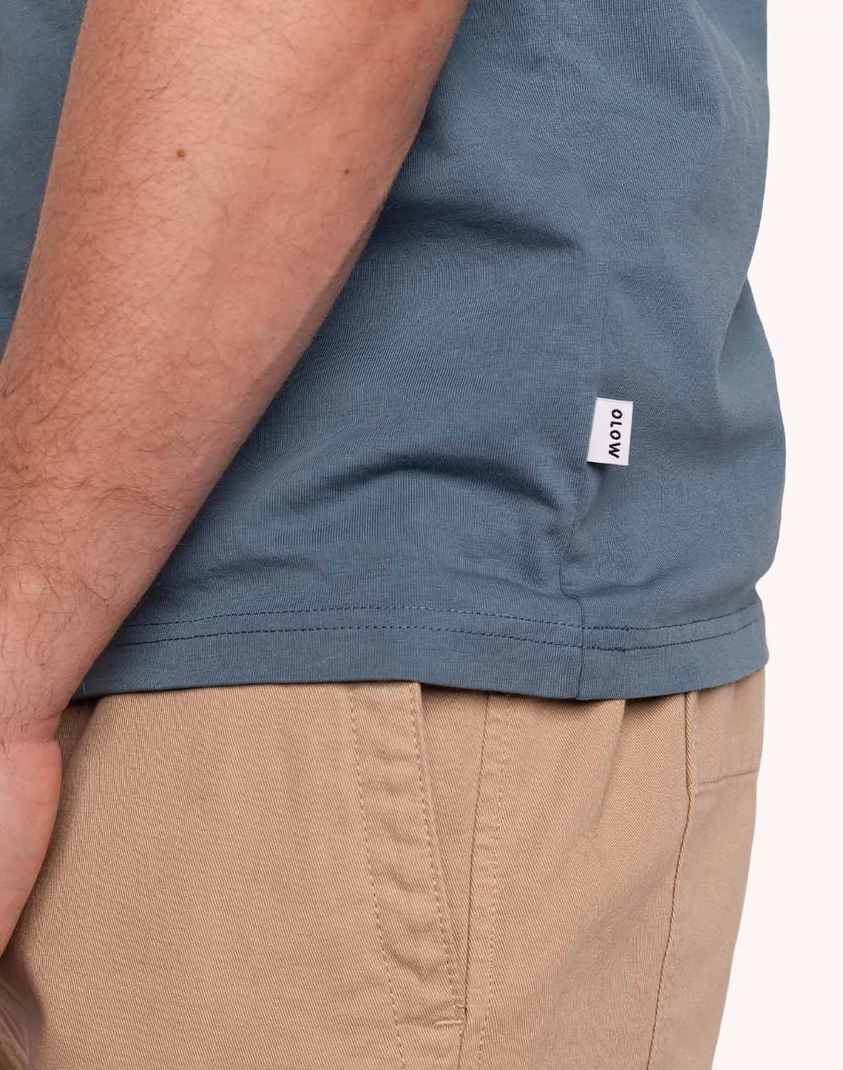 OLOW Basico t-shirt bleu acier coton bio