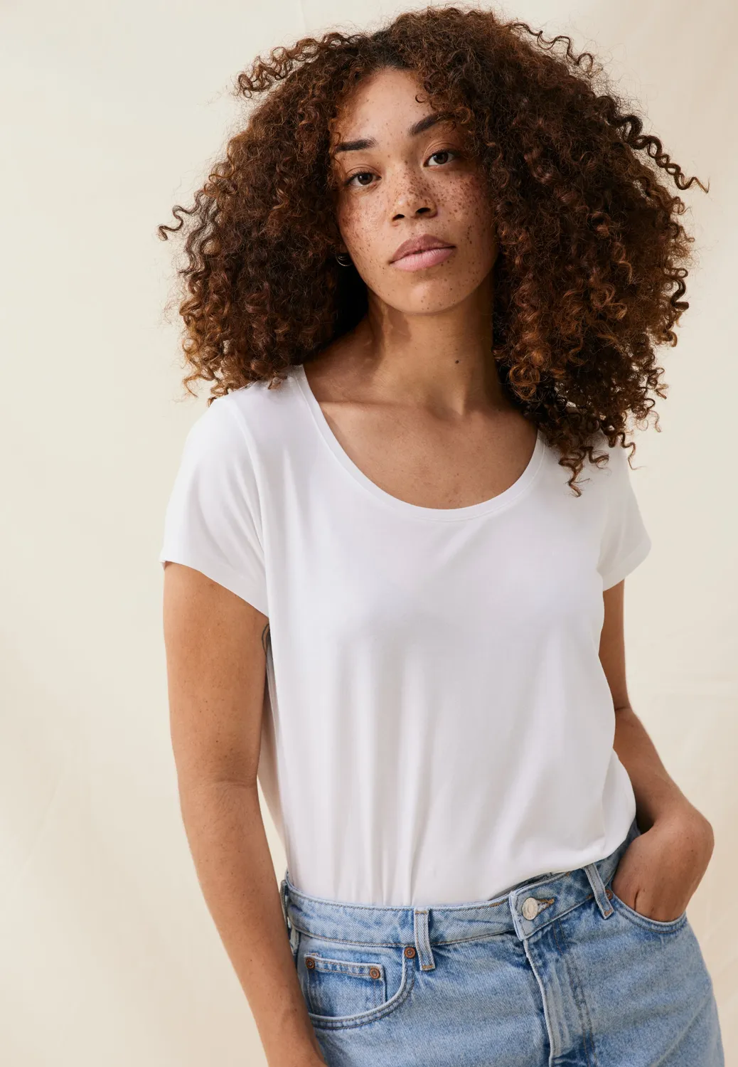 Loom Le t-shirt Tencel t-shirt kaki XS fluide