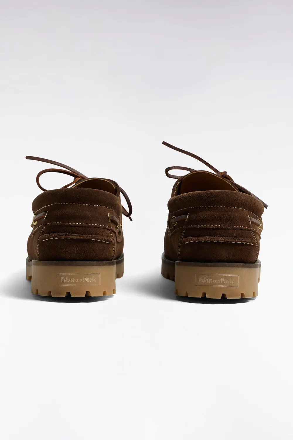 Eden Park chaussures bateau cuir suédé marron