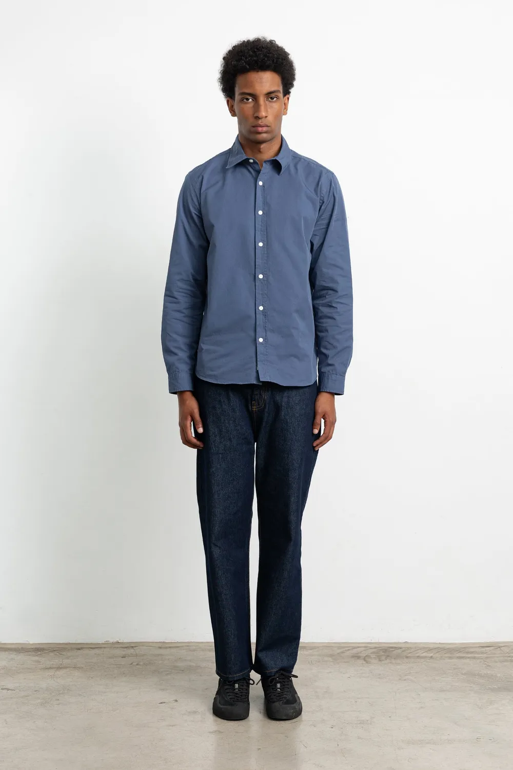 Edmmond Studios Brandless Shirt chemise homme bleu twill