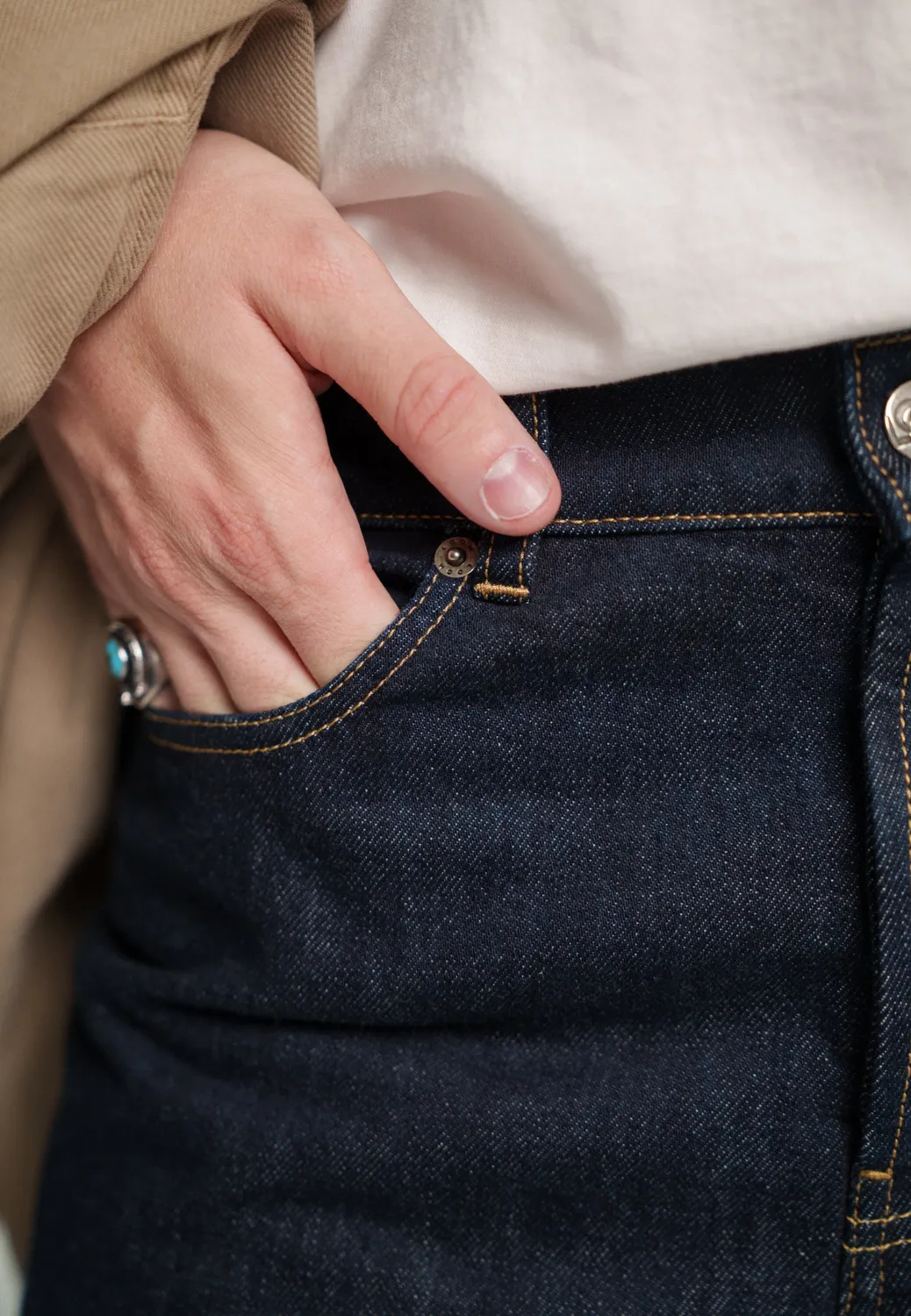 Loom Le jean droit pantalon denim brut 100% coton