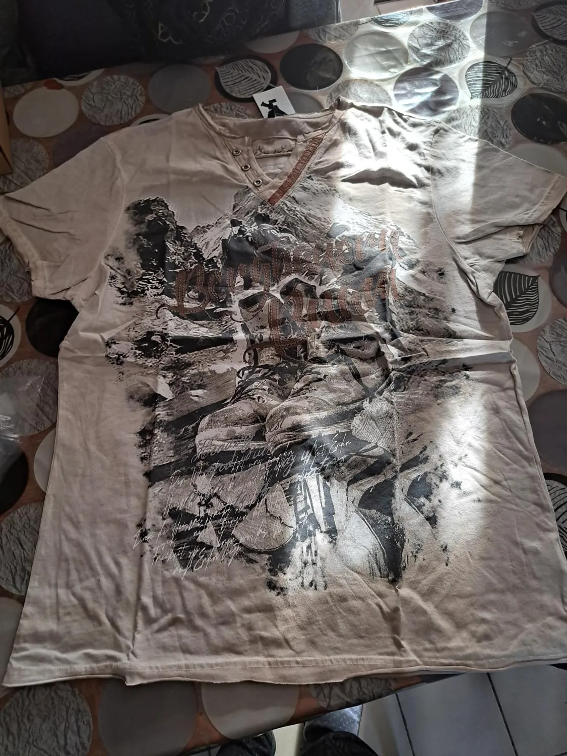 Subliminal Mode BX129 t-shirt homme taille S montagne délavé