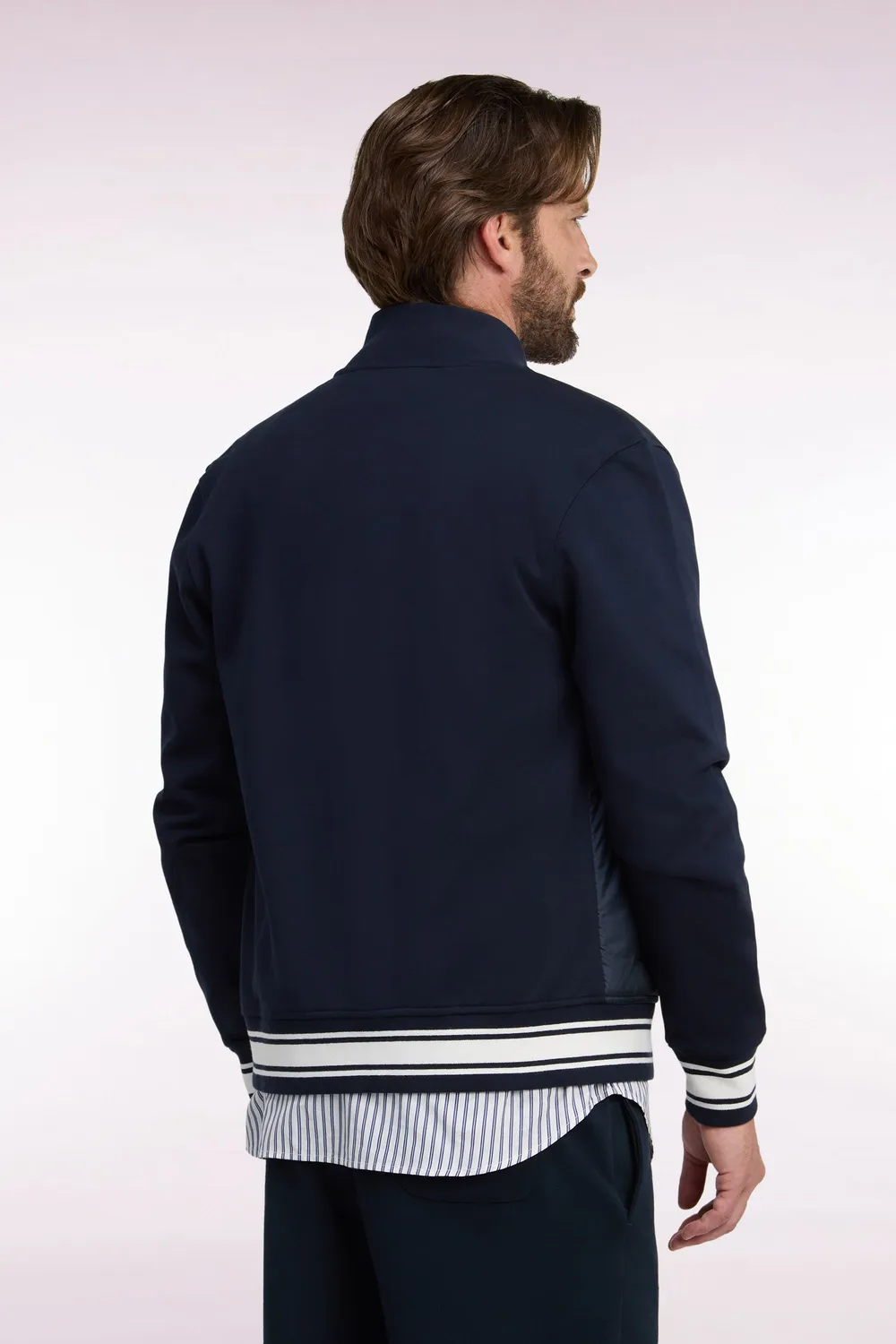 Eden Park H26MAISW0035 sweat teddy marine zippé droit