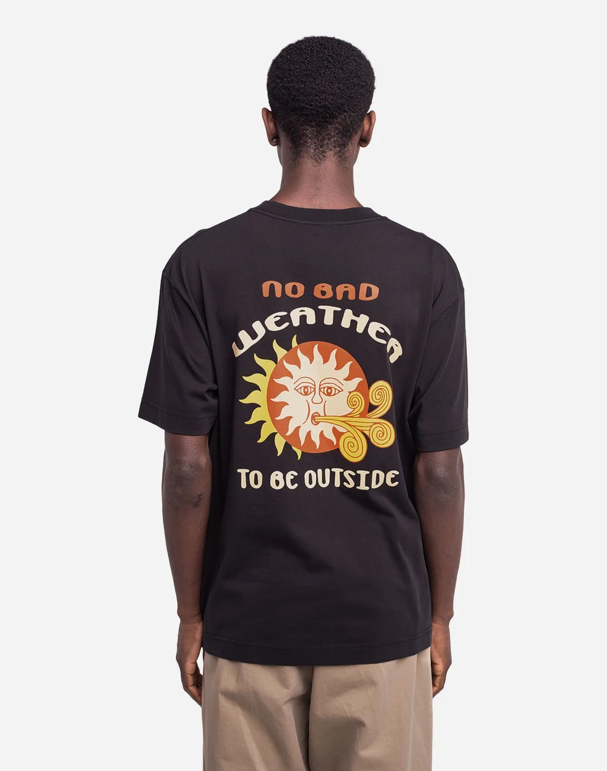 OLOW Weather t-shirt ample noir carbone coton bio