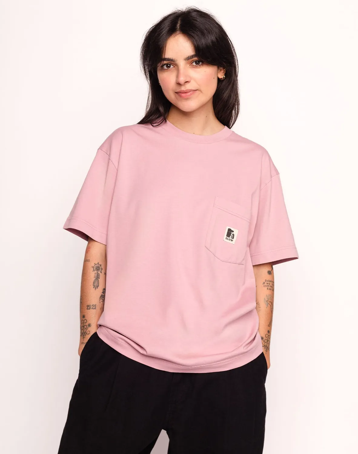OLOW Japo t-shirt poche rose lila coton bio