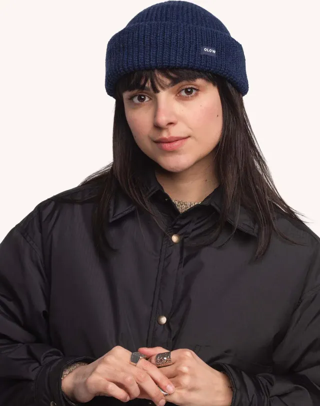OLOW Laban bonnet bleu docker laine mérinos