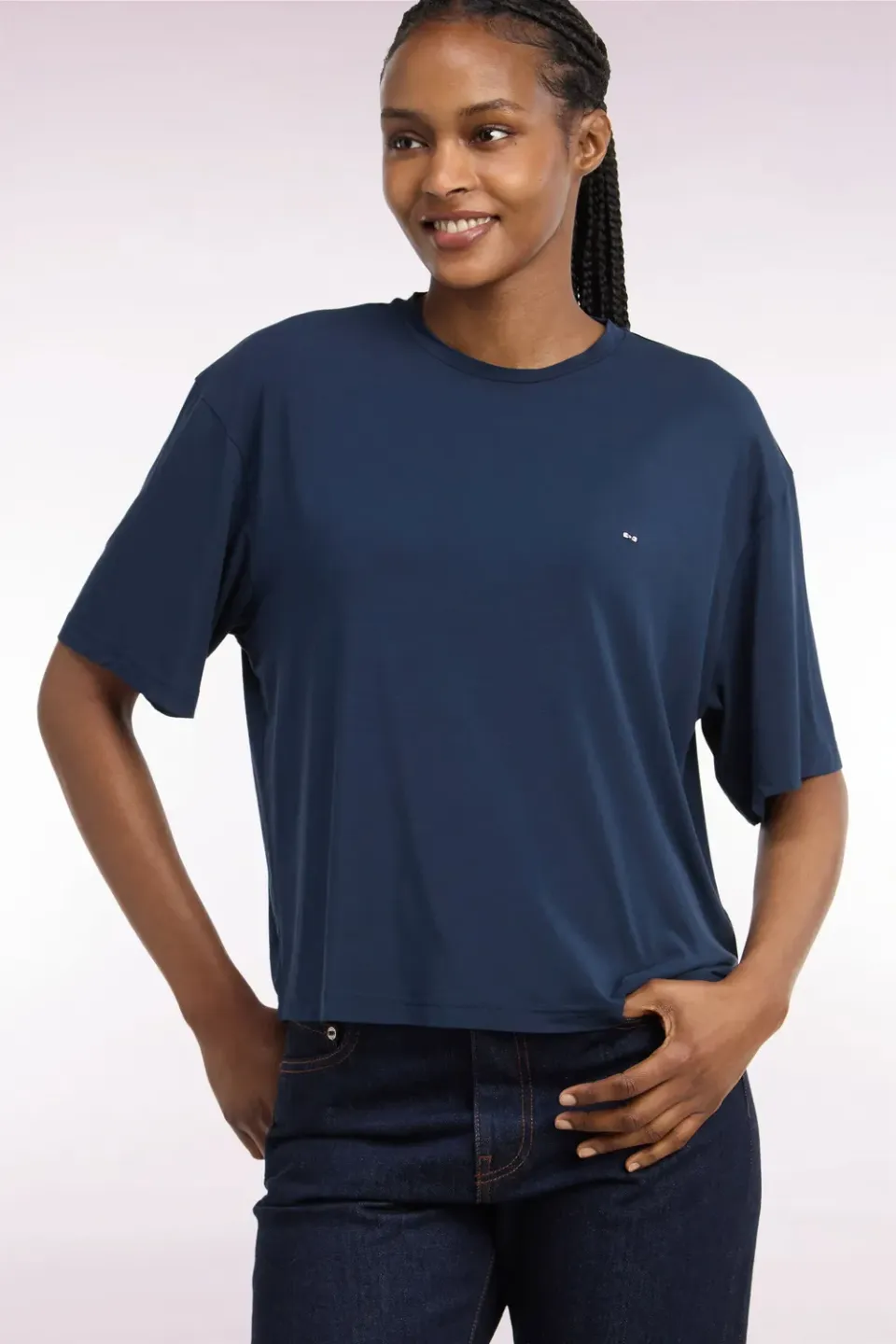 Eden Park Club Classique t-shirt femme marine modal stretch